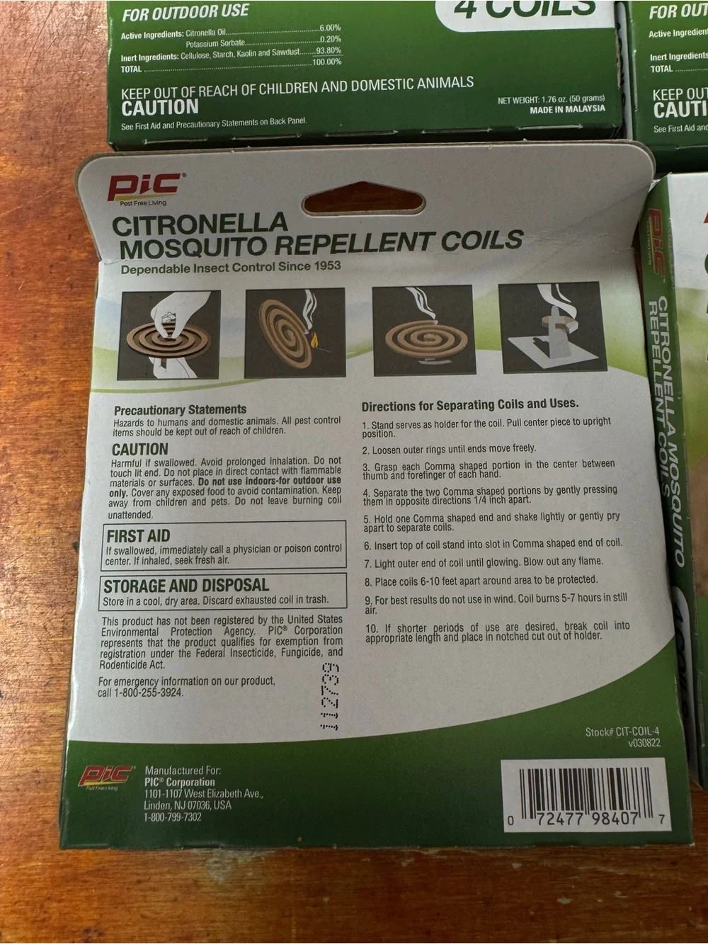 Citronella Mosquito Repellent Coils 4 Coils Each-4pack